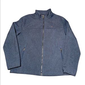NWOT Tommy Hilfiger Zip Up Navy Blue 100% Polyester Jacket / Coat Large Men’s